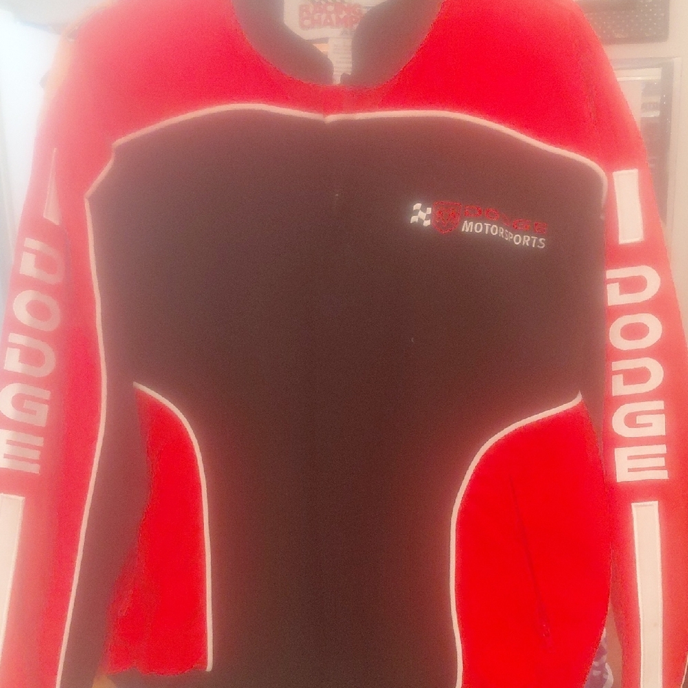 Dodge Motorsports Men's Red and Black Bomber Jacket